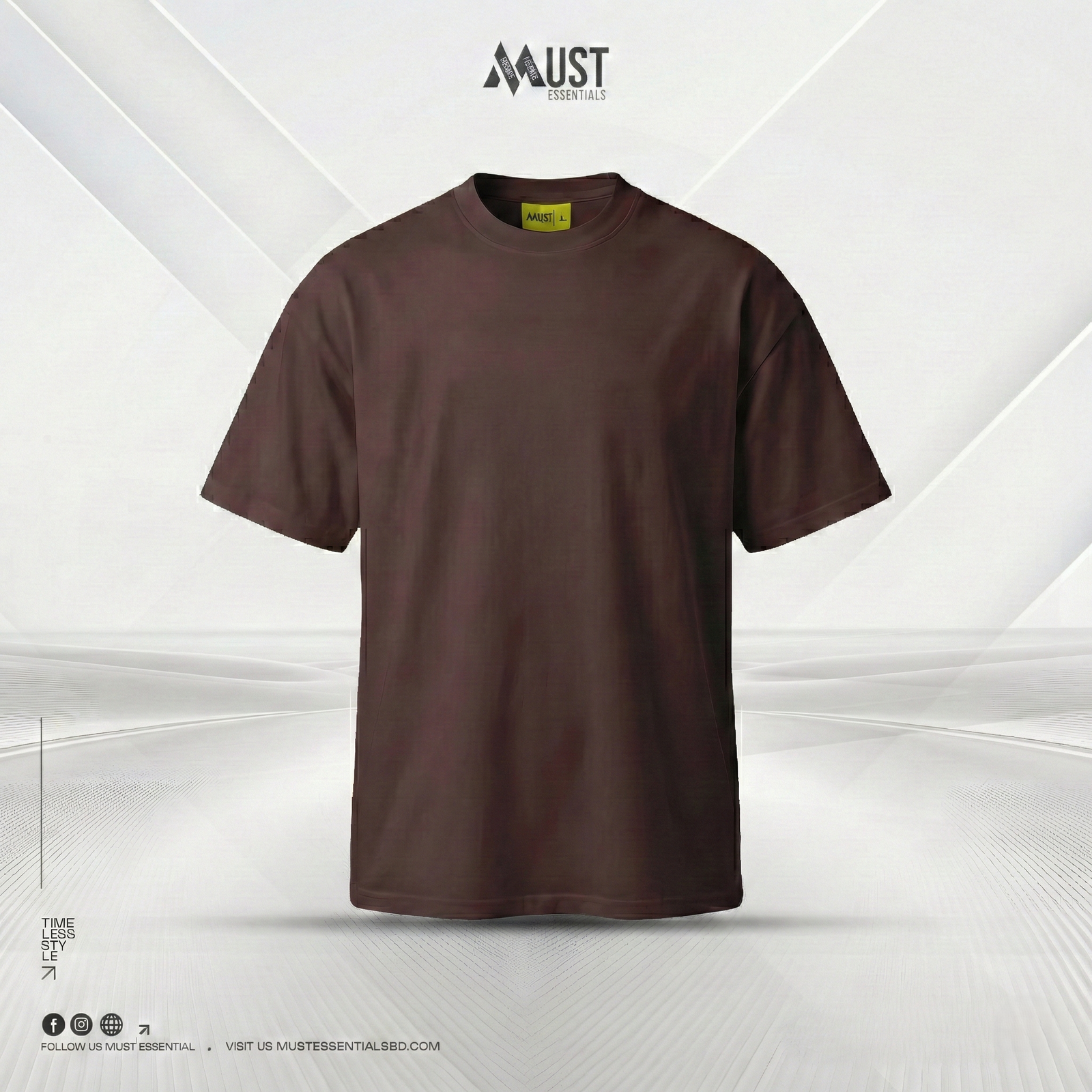 Premium Solid Drop Shoulder - (Brown)