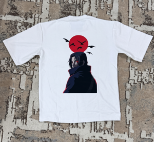 Premium Solid Drop Shoulder - (White - Anime 2)